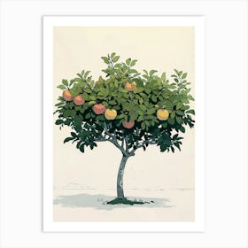 Apple Tree Pixel Illustration 3 Art Print