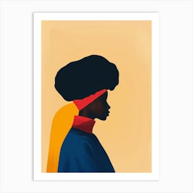 African Woman In A Hat 2 Art Print