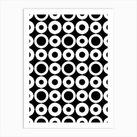 Black And White Circles 1 Art Print