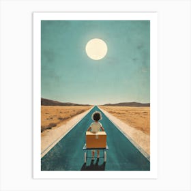 Boy On A Road Art Print