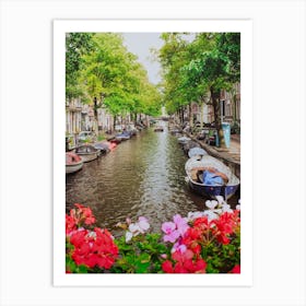 Amsterdam Floral Canal, Travel Art Print