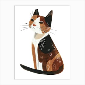 Snowshoe Cat Clipart Illustration 2 Art Print
