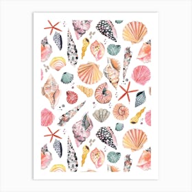 Sea Shells Marine Sand Art Print