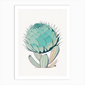 Lophophora Williamsii Minimal Line Drawing Art Print