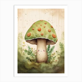 Cute Mushroom Nursery 12 Art Print