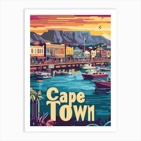 Aihrgdesign A 1970s Inspired Travel Poster For Cape Town 1 Art Print