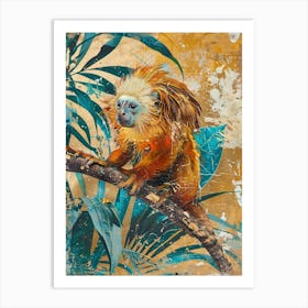 Golden Lion Gold Effect Collage 4 Art Print