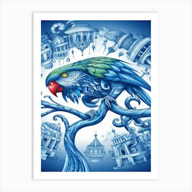 Echo Parrot In The City Art Print