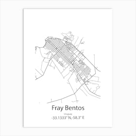 Fray Bentos,Uruguay Minimalist Map Art Print