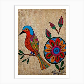 Default Traditional Indian Madhubani Style Painting Of A Birds 1 (1) Art Print