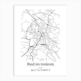 Ried Im Innkreis,Austria Minimalist Map Art Print