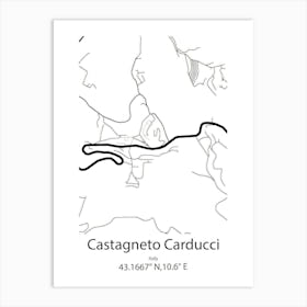 Castagneto Carducci,Italy Minimalist Map Poster