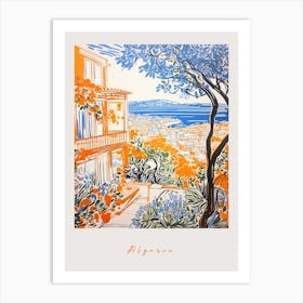 Algarve Portugal Orange Drawing Poster Art Print