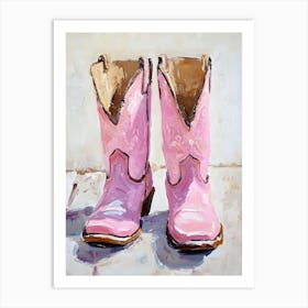 Pink Cowboy Boots 9 Art Print