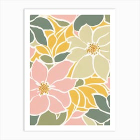 Bourvardia Pastel Floral 2 Flower Art Print