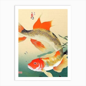 Yotsushiro Koi Fish 1, Ukiyo E Style Japanese Art Print