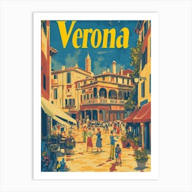 Aihrgdesign A 1970s Inspired Travel Poster For Verona Depicti C86495da D546 4846 B739 B63679e31b38 0 Art Print