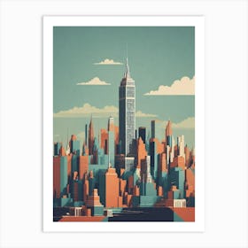 Retro New York City Skyline Art Print