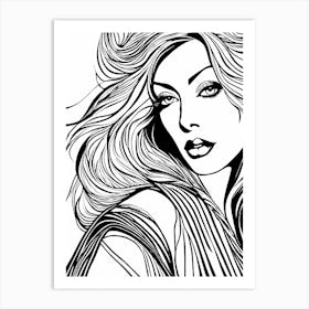 Lino Black And White beauty, 1138 Art Print