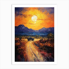 Sunset On The Road 3 Art Print