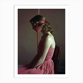 Woman In A Pink Dress Art Print