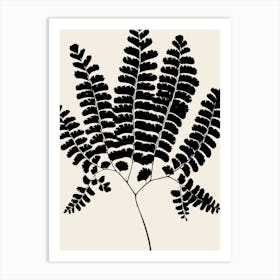 Fern Leaves in Black, Farmhouse Botanical 1 Art Print