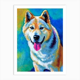 Akita 2 Fauvist Style Dog Art Print