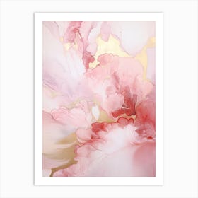 Pink And White Flow Asbtract Painting 5 Art Print