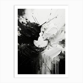 Conflict Abstract Black And White 4 Art Print