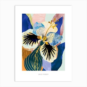 Colourful Flower Illustration Poster Wild Pansy 1 Art Print