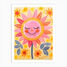 Sun Folk Art 1 Art Print