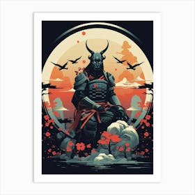 Japanese Samurai Illustration 12 Art Print