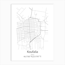 Koufalia,Greece Minimalist Map Art Print