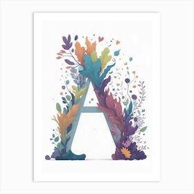 Colorful Letter A Illustration 131 Art Print