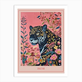 Floral Animal Painting Jaguar 4 Poster Art Print