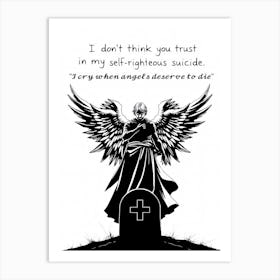 Angel Qoute Illustration 1 Art Print