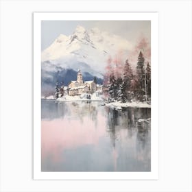 Dreamy Winter Painting St Moritz Switzerland 2 Art Print