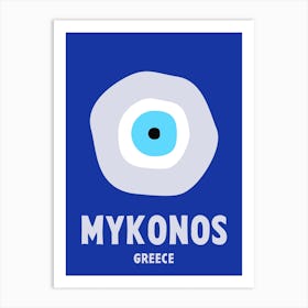 Mykonos, Greece, Graphic Style Poster 1 Art Print