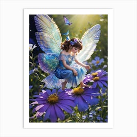 A delicate fairy with shimmering wings Art Print