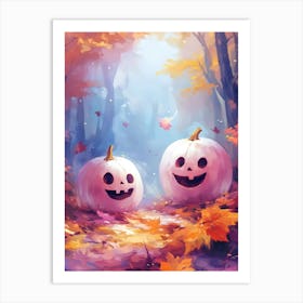 Halloween Pumpkins In The Woods 4 Art Print