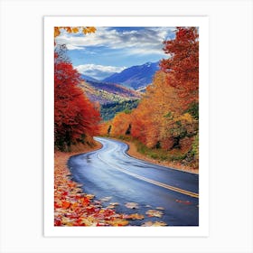 Beautiful Road In Autumn 6 Art Print