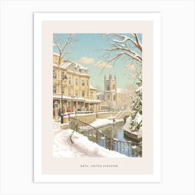 Vintage Winter Poster Bath United Kingdom 2 Art Print