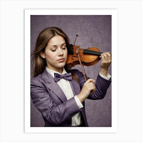 Young Woman Playing Violin Photo Art Print