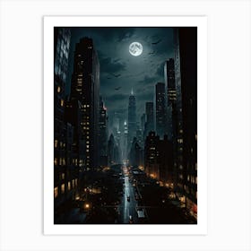 New York Urban Nightscape Art Print