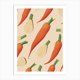 Root Vegetables Pattern Illustration 2 Art Print