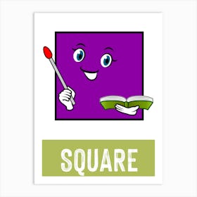 Square, Shape, Kid's Learning, Children's, Fun, Nursery, Bedroom, Wall Print, Art Print, Art Art Print