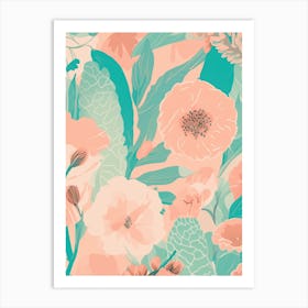 Pastel Floral Pattern Art Print