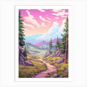 Long Range Traverse Canada 2 Hike Illustration Art Print