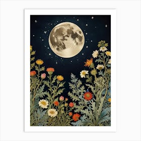 Moon Night Style William Morris 6 Art Print