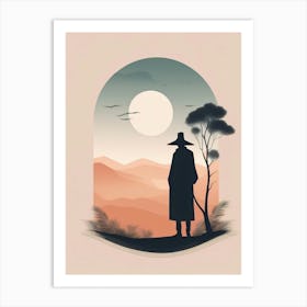 Calm Sunset Silhouette Art Print